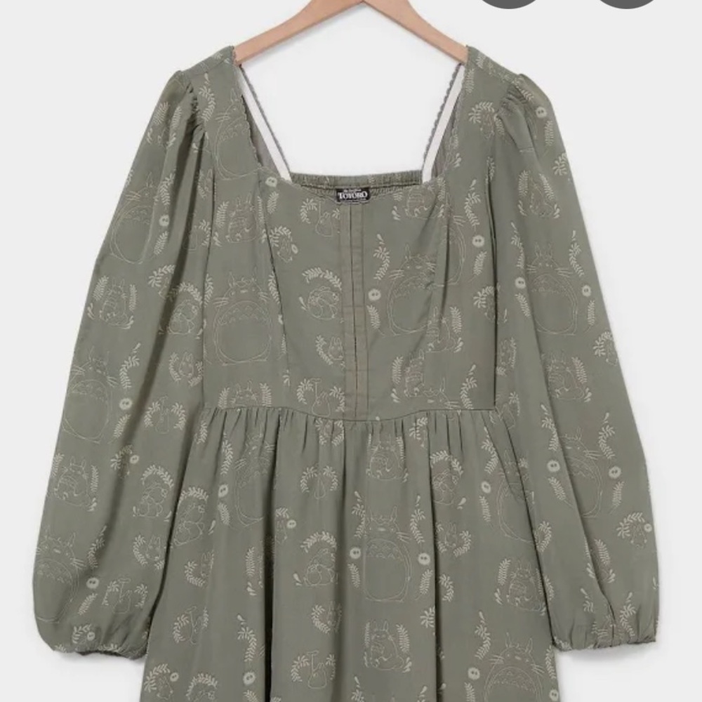 Totoro AOP Chiffon Long Sleeve Dress Small New‎ With Tags